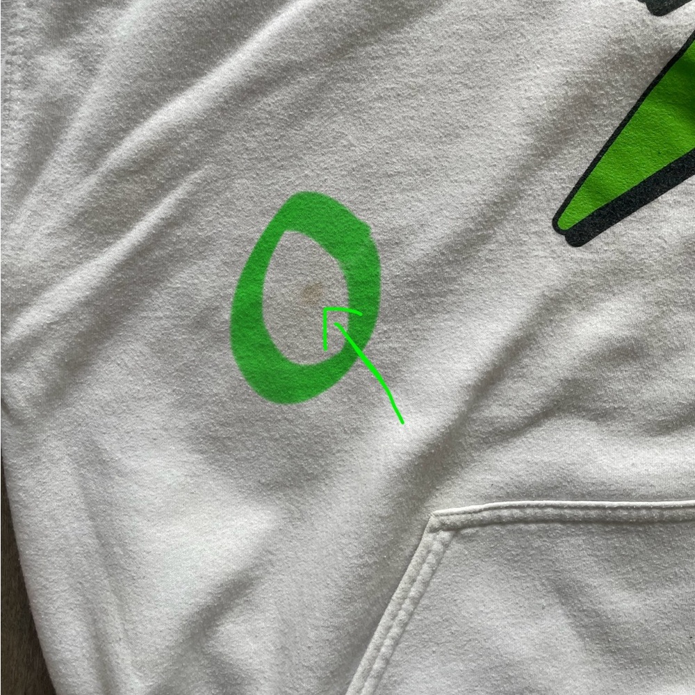 Anti Social Social Club careless bolt heavy baggy white/green hoodie - SIZE XXL - Picture 4 of 9